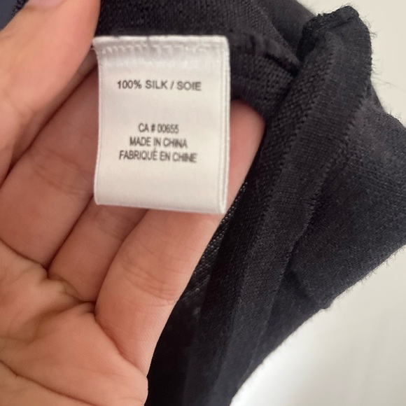 Cassis Collection Silk cowlneck gray blouse - Picture 5 of 11